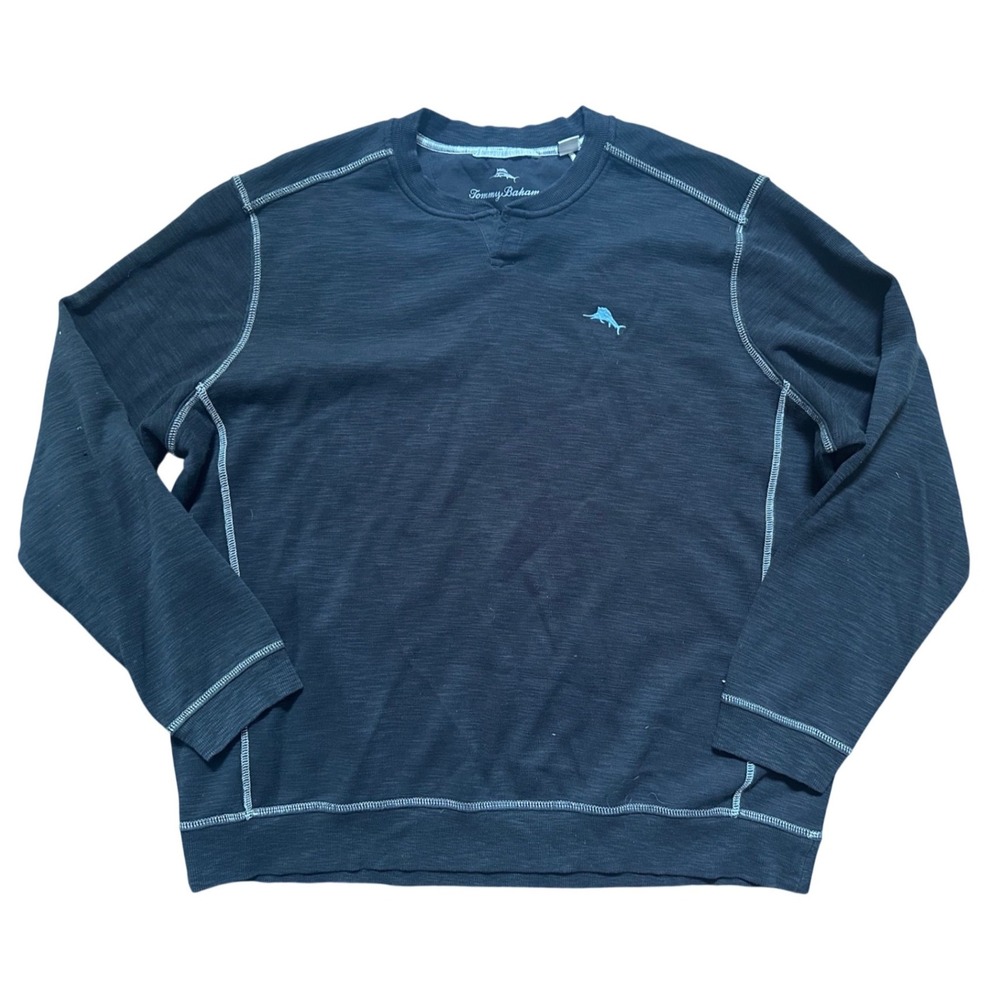 Tommy Bahama Black Big & Tall Tobago Bay Abaco Sweatshirt Size XXL Tall